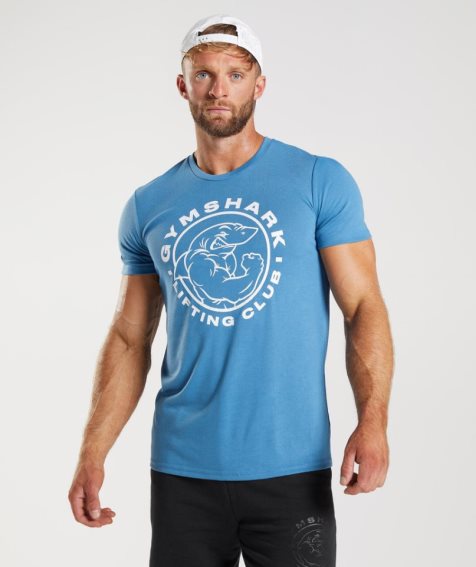 Men's Gymshark Legacy T-Shirts Blue | CA 135A60